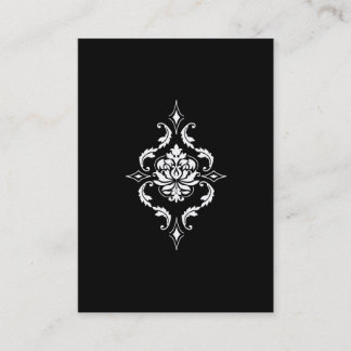 Tarjeta De Visita Damasco del diamante, blanco en negro
