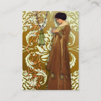 Tarjeta De Visita Damasco del diamante, FASCINACIÓN en oro y crema