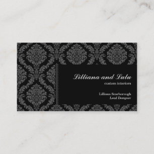 Tarjeta De Visita Damasco del Victorian del ébano