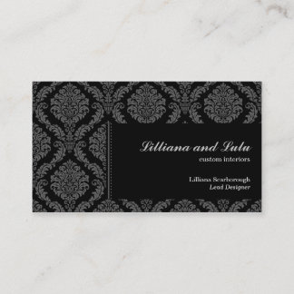 Tarjeta De Visita Damasco del Victorian del ébano