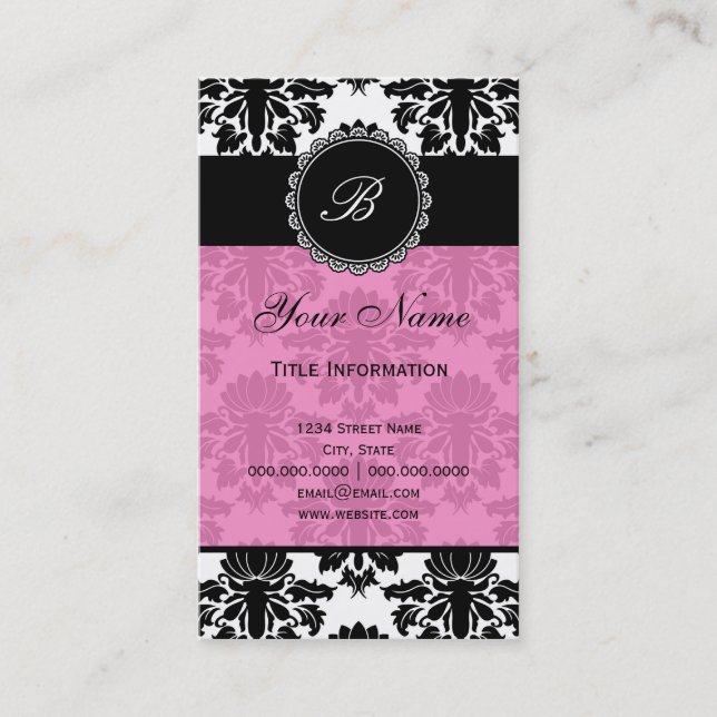 Tarjeta De Visita Damasco elegante (Anverso)