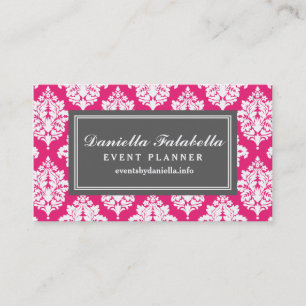 Tarjeta De Visita Damasco elegante de las rosas fuertes