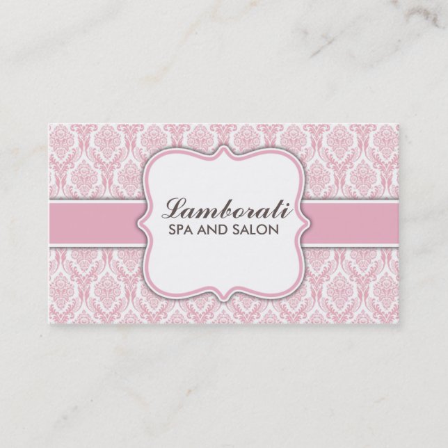 Tarjeta De Visita Damasco elegante del artista de maquillaje del (Anverso)