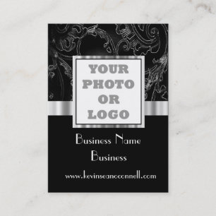 Tarjeta De Visita Damasco elegante negro