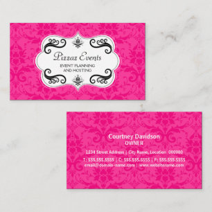 Tarjeta De Visita Damasco elegante y remolinos