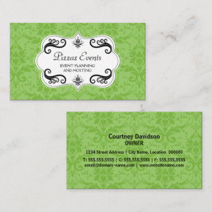 Tarjeta De Visita Damasco elegante y remolinos