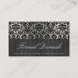Tarjeta De Visita Damasco formal horizontal - negro