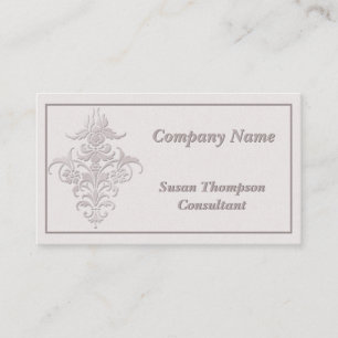 Tarjeta De Visita Damasco grabado en relieve elegante