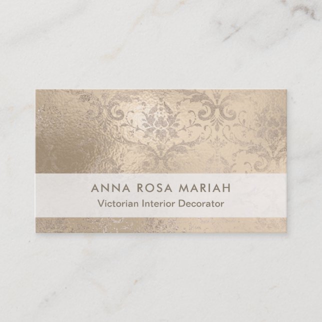 Tarjeta De Visita Damasco iridiscente envejecido antigüedad de (Anverso)