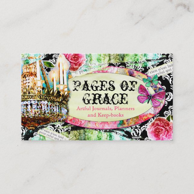 Tarjeta De Visita Damasco lamentable del negro del encanto del (Anverso)