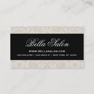 Tarjeta De Visita Damasco Linen Beige y Black Elegage