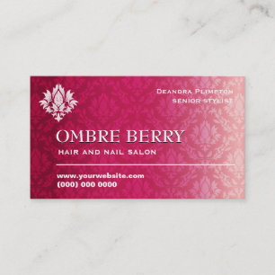 Tarjeta De Visita Damasco magenta de Ombre