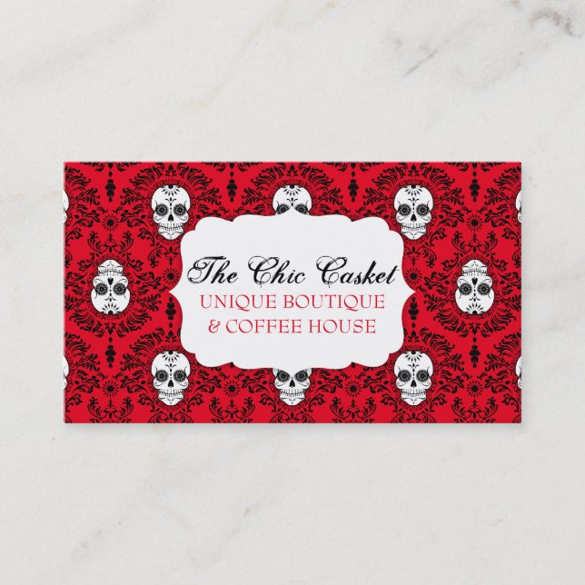 Tarjeta De Visita Damasco muerto - personalizado elegante Bizcards (Anverso)