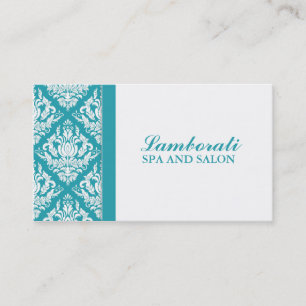 Tarjeta De Visita Damasco profesional elegante del Cosmetologist
