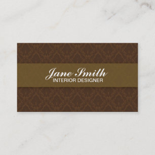 Tarjeta De Visita Damasco retro con clase elegante elegante floral