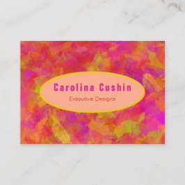 Tarjeta De Visita Damasco rojo amarillo