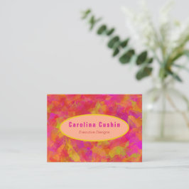 Tarjeta De Visita Damasco rojo amarillo