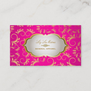 Tarjeta De Visita Damasco/rosa/oro caliente de los versales de PixDe
