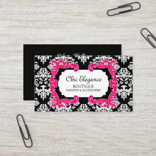 Tarjeta De Visita Damasco y Flourish de las rosas fuertes