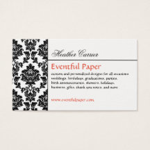 Tarjeta de visita Damask Black & White