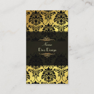 Tarjeta De Visita Damask BusinessCard oro + negro