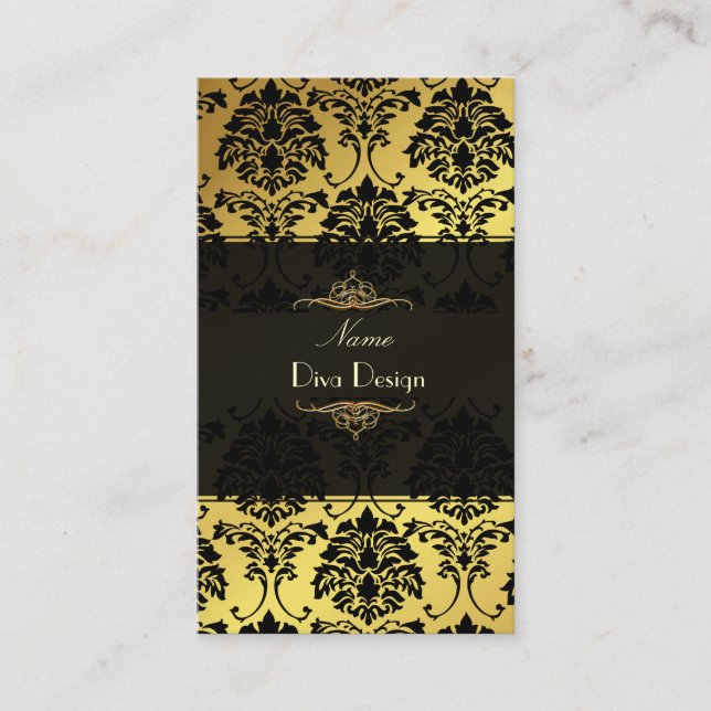 Tarjeta De Visita Damask BusinessCard oro + negro (Anverso)