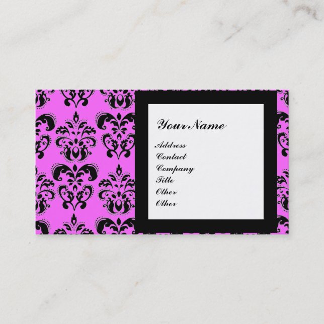 Tarjeta De Visita DAMASK GEM STONE MONOGRAM,2 topaz ,violet (Anverso)