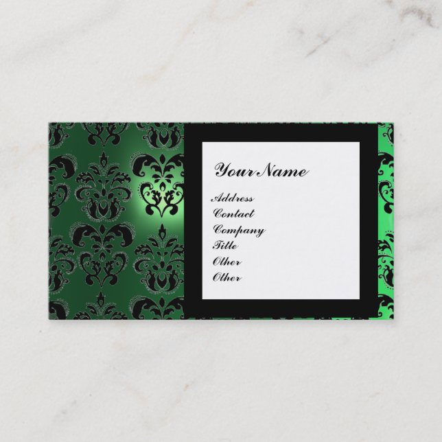 Tarjeta De Visita DAMASK GEM STONE MONOGRAM,2 topaz ,violet (Anverso)