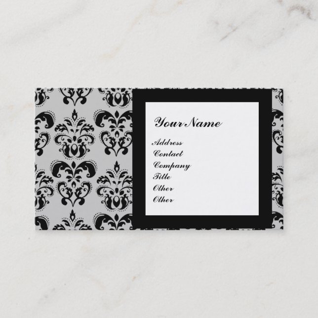Tarjeta De Visita DAMASK GEM STONE MONOGRAM,2 topaz ,violet (Anverso)