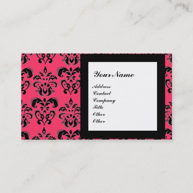 TARJETA DE VISITA DAMASK GEM STONE MONOGRAM, 3 (Anverso)