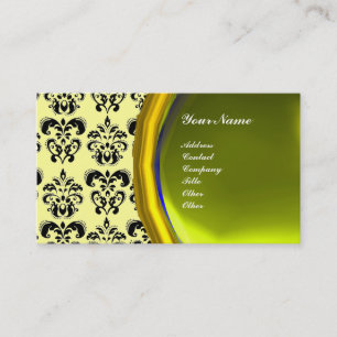 Tarjeta De Visita DAMASK GEMA PIEDRA MONOGRAMA,topacio amarillo ,vio