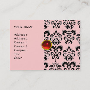 Tarjeta De Visita DAMASK MON RUBY oro violeta rojo brillante