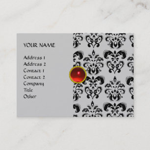 Tarjeta De Visita DAMASK MON RUBY oro violeta rojo brillante