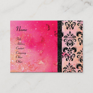 Tarjeta De Visita DAMASK MONOGRAM, FÚchsia