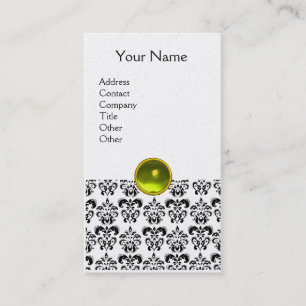Tarjeta De Visita DAMASK MONOGRAM gem platino amarillo