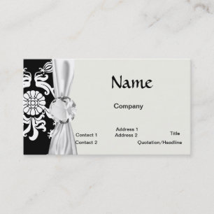 Tarjeta De Visita damero funky ornamentado en blanco y negro