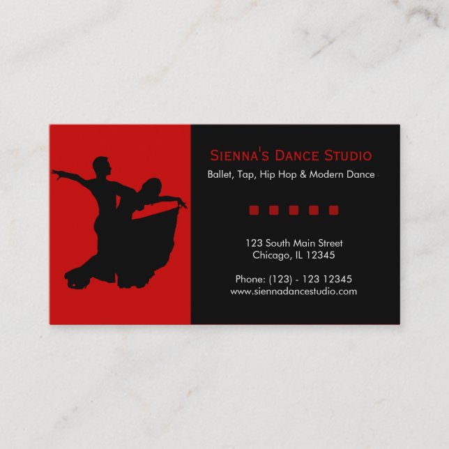 Tarjeta De Visita Dance Studio (Anverso)