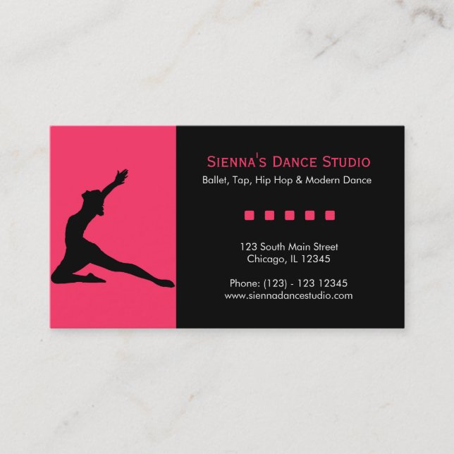 Tarjeta De Visita Dance Studio (Anverso)