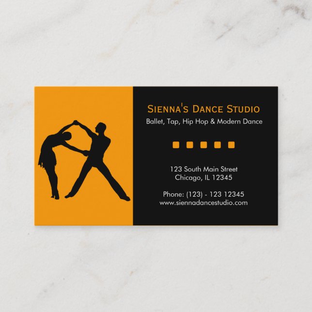 Tarjeta De Visita Dance Studio (Anverso)
