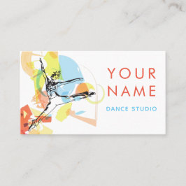 Tarjeta De Visita Dance Studio Ballet School Colorstic Artistic Whit