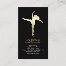Tarjeta De Visita Dancer Gold Shouette Dancer Business Card
