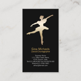 Tarjeta De Visita Dancer Gold Shouette Dancer Business Card