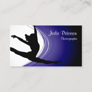 Tarjeta De Visita Dancer Jette Leap Silhouette Violet Business Card