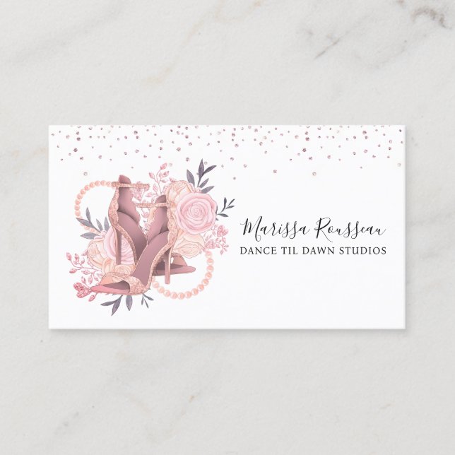 Tarjeta De Visita Dancing Shoes Dance Instructor Business Card (Anverso)