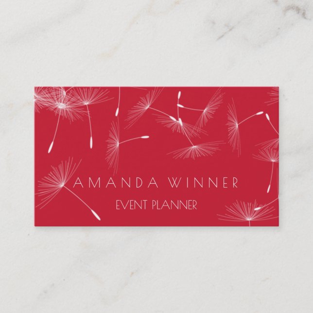 Tarjeta De Visita Dandelion Confetti Blue Verde azulada Red Therapis (Anverso)