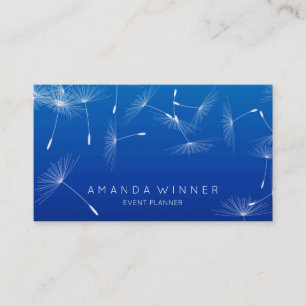 Tarjeta De Visita Dandelion Confetti Cobalt Blue Glam Ombre