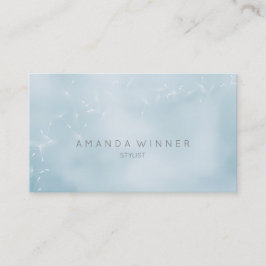 Tarjeta De Visita Dandelion Confetti Gray Glass Ombre