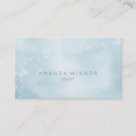 Tarjeta De Visita Dandelion Confetti Gray Glass Ombre