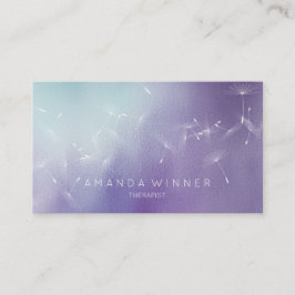Tarjeta De Visita Dandelion Confetti Mint Purple Ombre Therapist