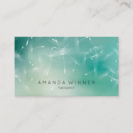Tarjeta De Visita Dandelion Confetti Mint Verde azulada Ombre Therap